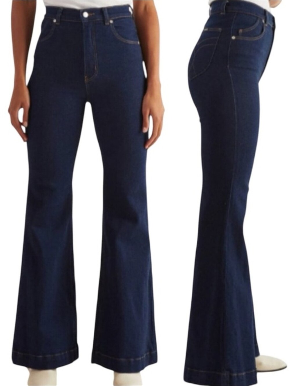 Rolla’s | East Coast Flares Dark Wash High Rise Flare Jeans Size 25 Free People
